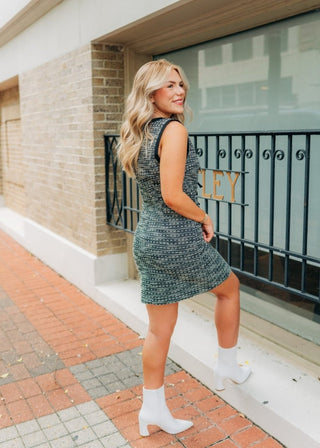 Black Bow Front Tweed Mini Dress | Select Trends Boutique