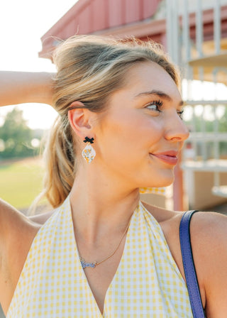 Black Bow Tiger Dangle Earrings - Select Trends Boutique