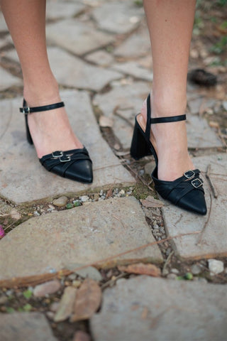 Black Buckle Strap High Heels | Select Trends Boutique