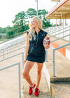 Black Cap Sleeve Zip Up Mini Dress - Select Trends Boutique