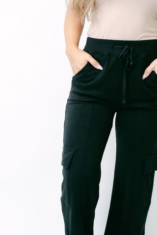 Black Cargo Drawstring Pants - Select Trends Boutique