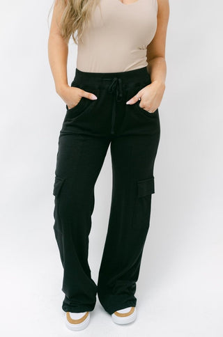 Black Cargo Drawstring Pants - Select Trends Boutique