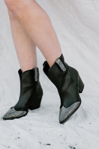 Black Embellished Western Bootie | Select Trends Boutique