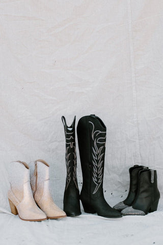 Black Embellished Western Bootie | Select Trends Boutique