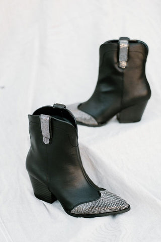 Black Embellished Western Bootie | Select Trends Boutique