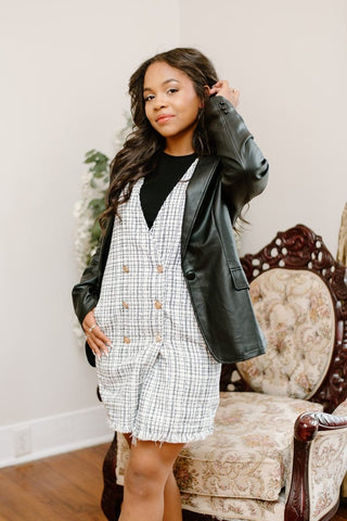 Black Faux Leather Blazer | Select Trends Boutique