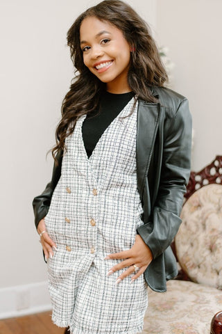Black Faux Leather Blazer | Select Trends Boutique