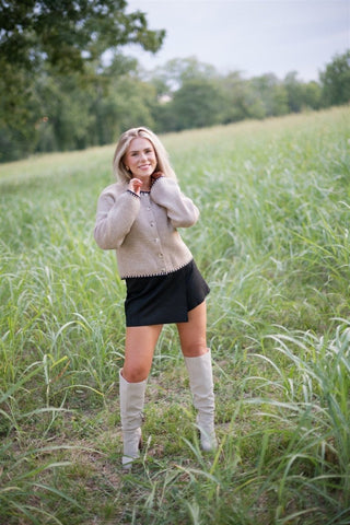 Black Faux Wrap Suede Skort | Select Trends Boutique