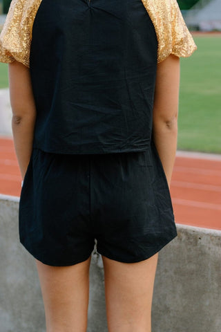 Black Football Patch Set Shorts | Select Trends Boutique
