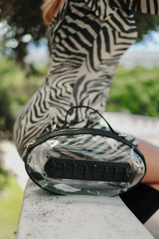 Black Football Shaped Clear Purse | Select Trends Boutique
