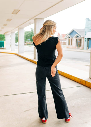 Black Frayed Straight Leg Jeans - Select Trends Boutique