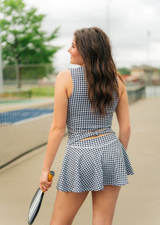 Black Gingham Tank & Skort Athletic Set | Select Trends Boutique
