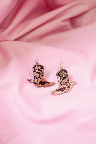 Black & Gold Cowgirl Earrings