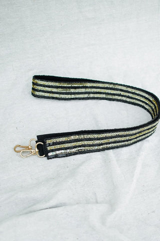 Black & Gold Sequin Bag Strap - Select Trends Boutique