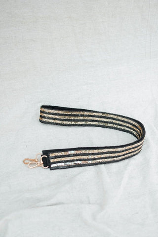 Black & Gold Sequin Bag Strap - Select Trends Boutique