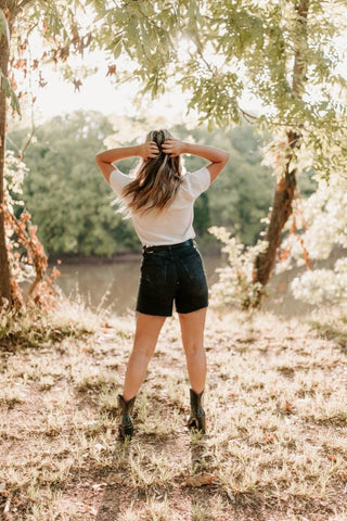 Black High Waist Mom Shorts | Select Trends Boutique