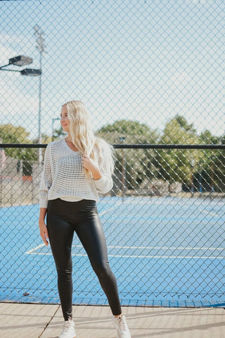 Black High Waisted Leather Leggings - Select Trends Boutique