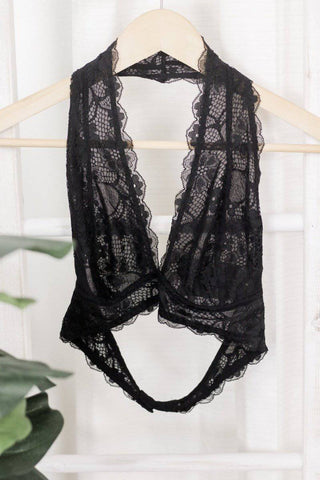 Black Lace Halter Bralette from Select Trends Boutique