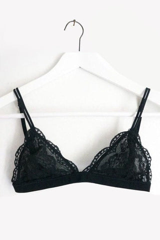 Black Lace Triangle Bralette