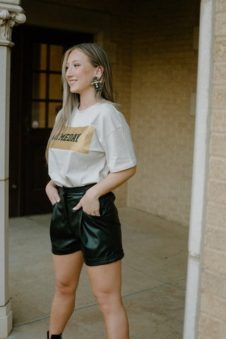 Black Leather High Waist Shorts | Select Trends Boutique