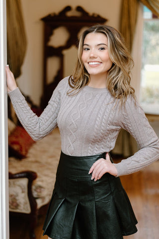 Black Leather Mini Tennis Skirt