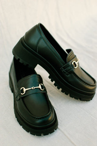 Black Matte Leather Loafers from Select Trends Boutique