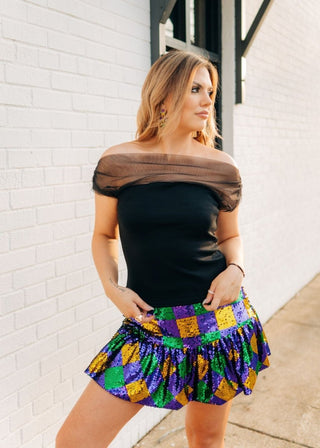 Black Mesh Detail Drape Top | Select Trends Boutique