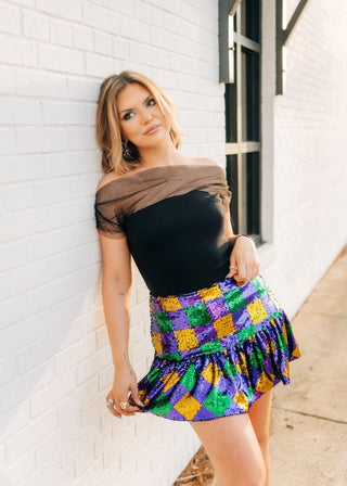 Black Mesh Detail Drape Top | Select Trends Boutique