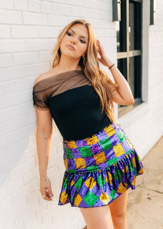 Black Mesh Detail Drape Top | Select Trends Boutique