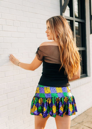 Black Mesh Detail Drape Top | Select Trends Boutique