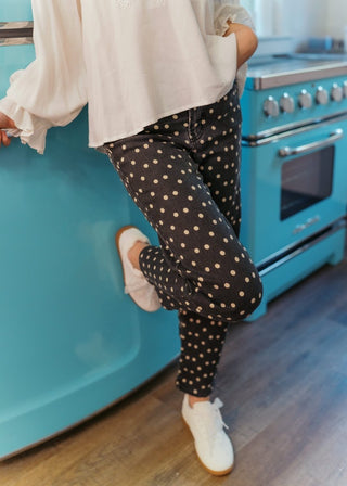 Black Polka Dot Straight Leg Jeans | Select Trends Boutique