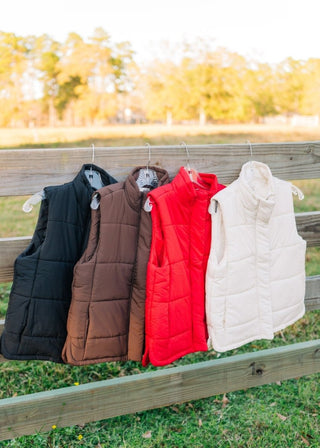 Black Quilted Sleeveless Puffer Vest | Select Trends Boutique