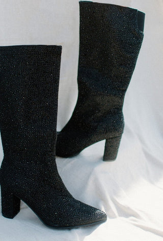 Black Rhinestone Boots | Select Trends Boutique