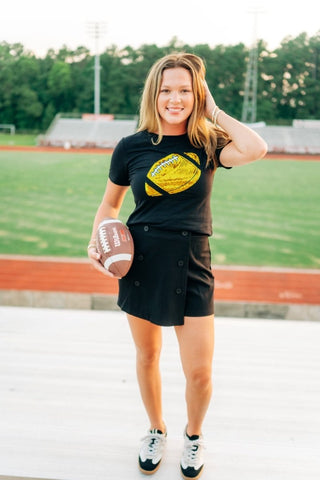 Black Sequin Football Tee | Select Trends Boutique