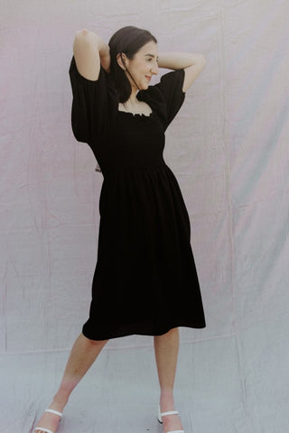 Black Short Sleeve Midi Dress | Select Trends Boutique