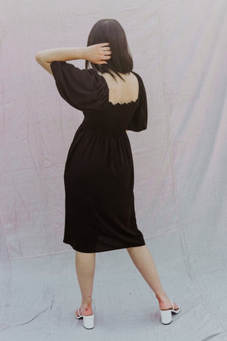 Black Short Sleeve Midi Dress | Select Trends Boutique