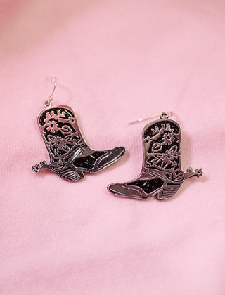 Black & Silver Cowgirl Earrings | Select Trends Boutique