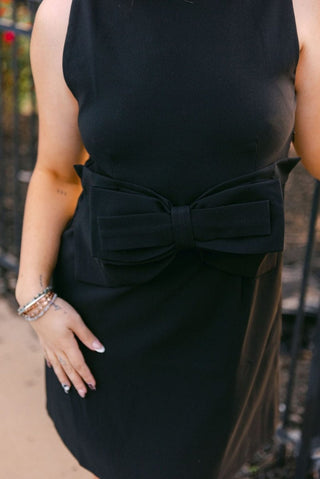Black Sleeveless Bow Detail Mini Dress | Select Trends Boutique