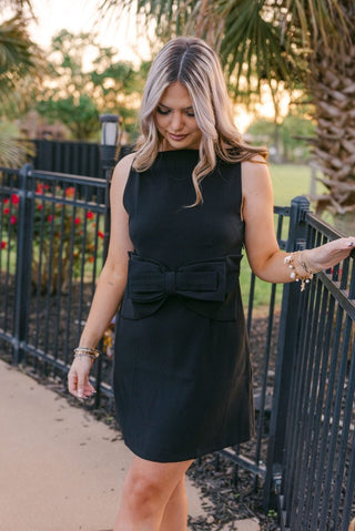 Black Sleeveless Bow Detail Mini Dress | Select Trends Boutique