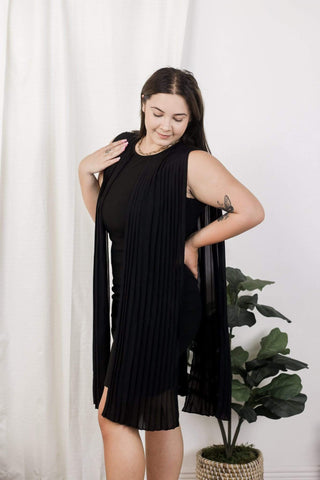 Black Slit Sleeve Dress