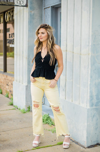 Black Strappy Sleeveless Top