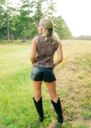 Black Studded Leather Mini Skort | Select Trends Boutique