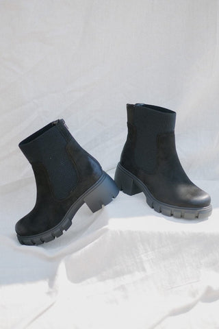 Black Suede Chunky Bootie | Select Trends Boutique