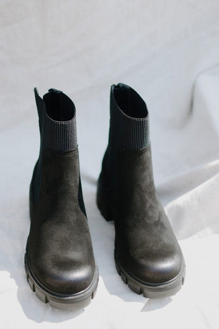 Black Suede Chunky Bootie | Select Trends Boutique