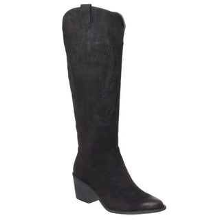 Black Suede Cowgirl Boots - Select Trends Boutique