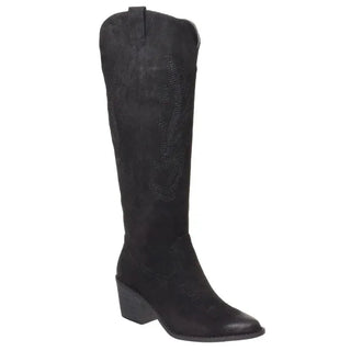 Black Suede Cowgirl Boots - Select Trends Boutique