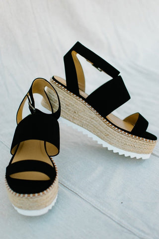 Black Suede Platform Sandal | Select Trends Boutique