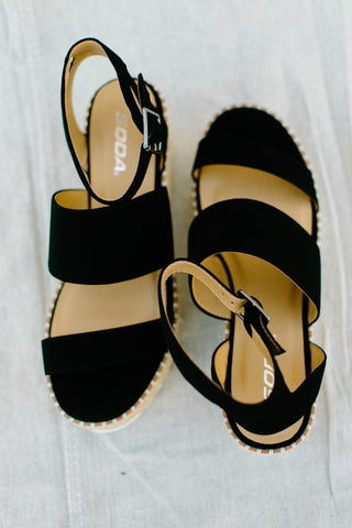 Black Suede Platform Sandal | Select Trends Boutique