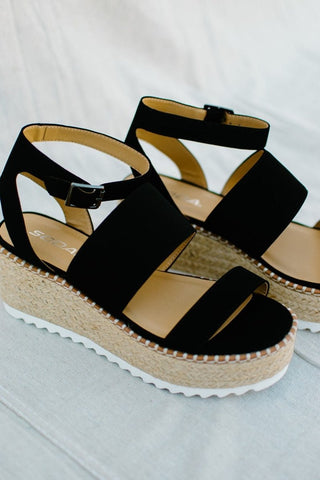 Black Suede Platform Sandal | Select Trends Boutique