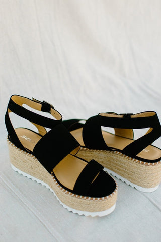 Black Suede Platform Sandal | Select Trends Boutique
